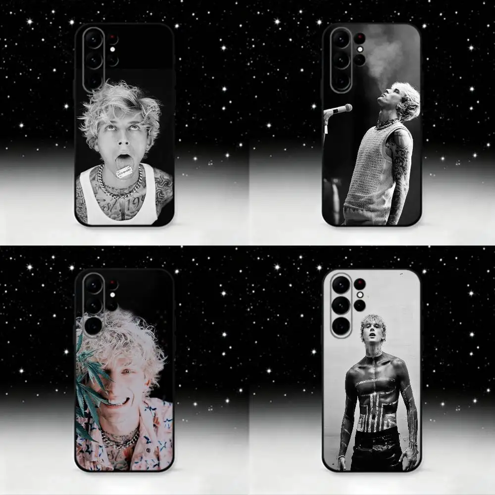 

MGK M-Machine-G-Gun K-Kelly Phone Case For Samsung S25,S24 Ultra,S20,S30 plus,S22 plus,S23,S30 Ultra 5G Silicone Black Shell