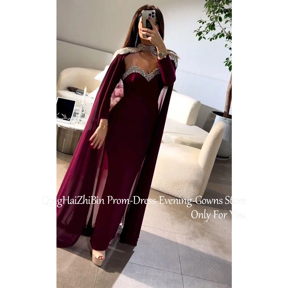 Customized Elegant Long Beads Evening Dresses for Special Occasions Floor-Length Mermaid Dubai Gala Prom Party Dress 2025