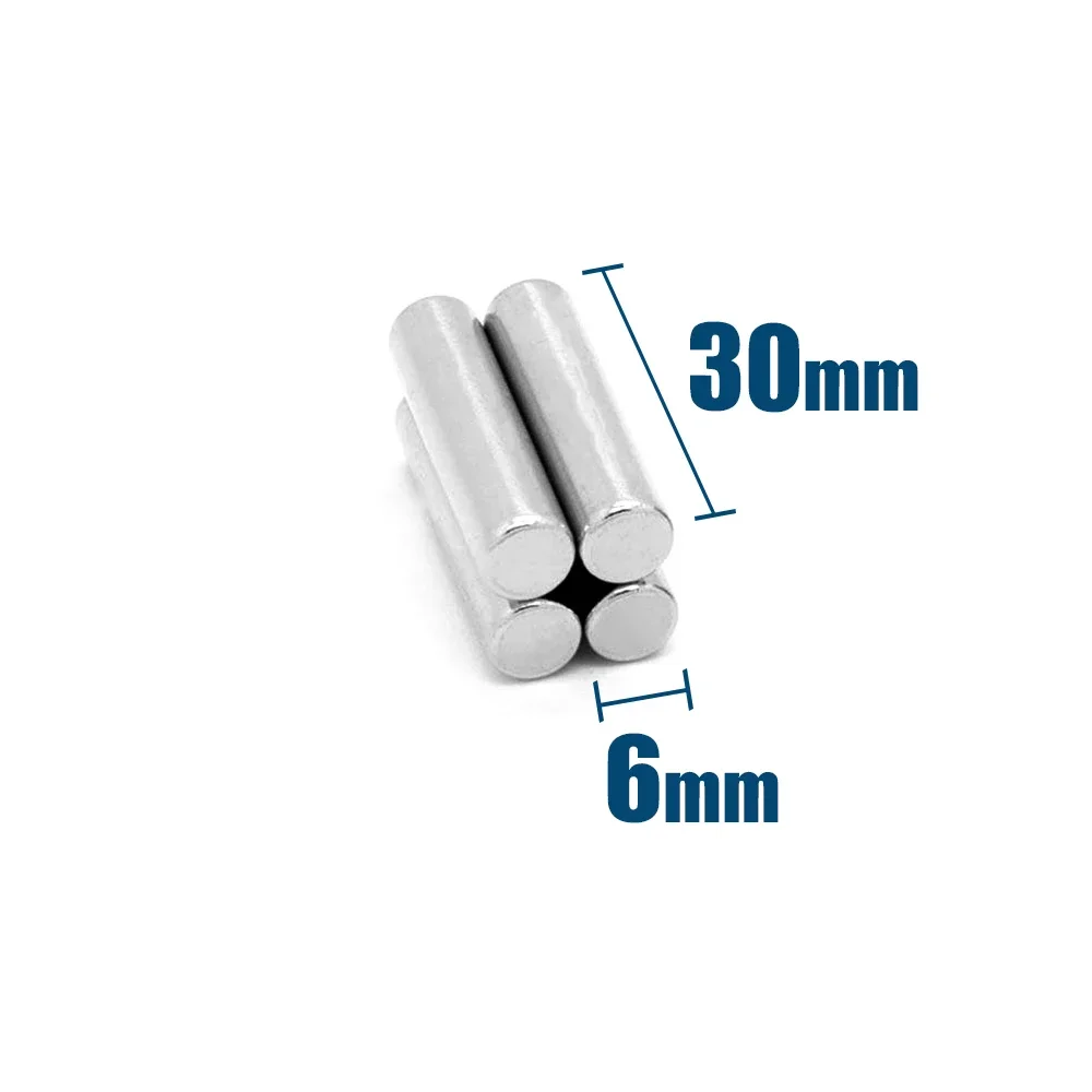 5/10/20PCS 6x30mm Mini Round Neodymium Magnets Super Strong N35 Powerful Fridge Magnets 6*30mm Magnetic Sheet Fishing Magnet