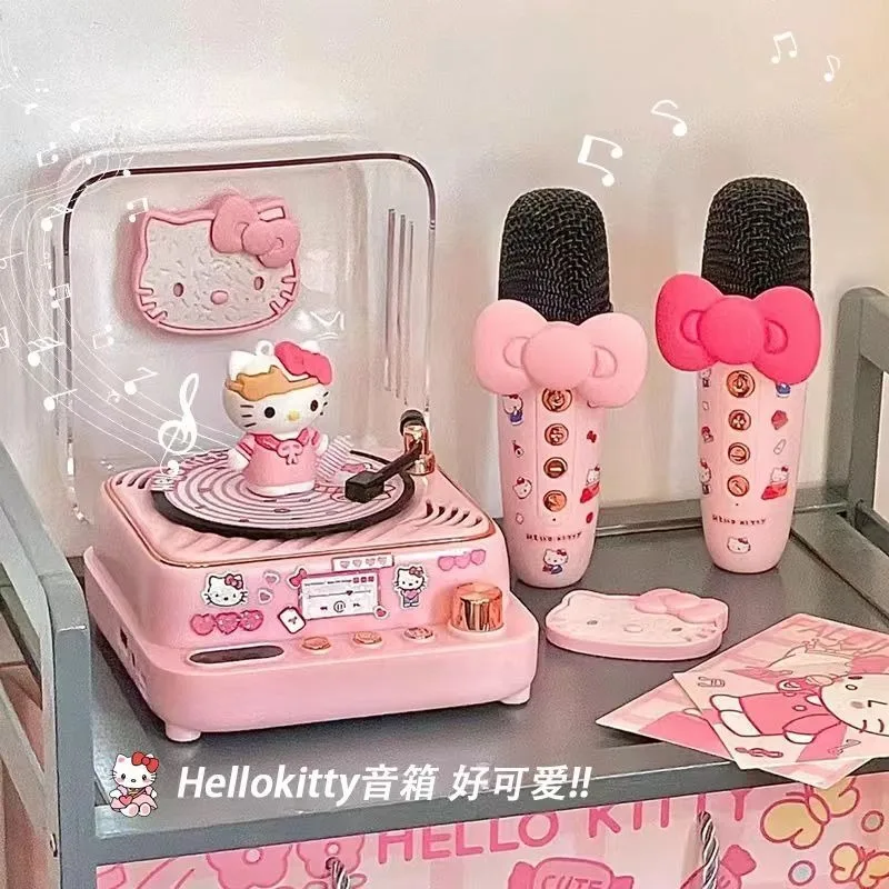 

Hello Kitty Anime Kawaii Sanrio Ins Fashion Bluetooth Speaker Cute Cartoon Birthday Gift for Girls Microphone Speaker Toys