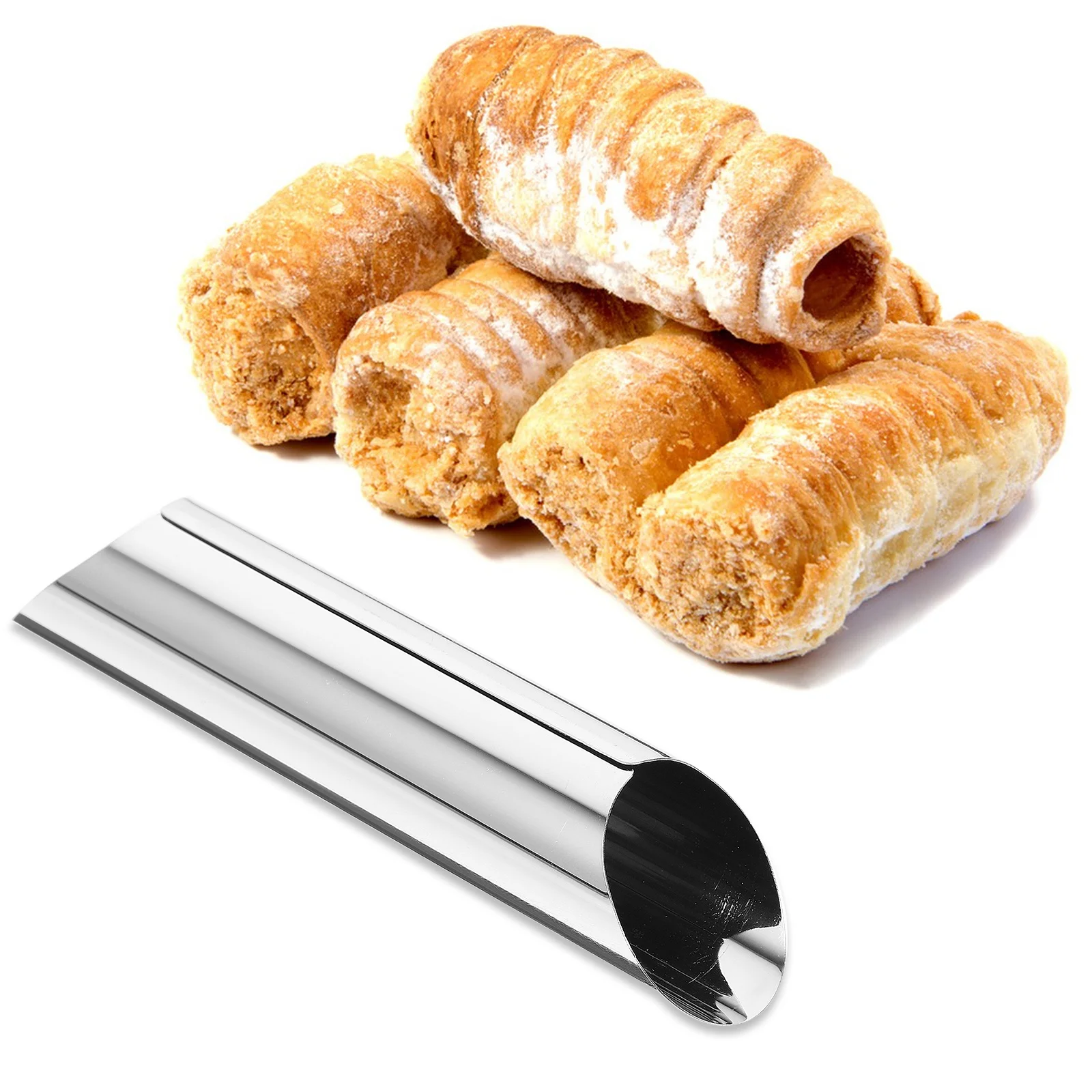 

10Pcs Cream Horn Molds Stainless Steel Roll Croissant Forms Tube Resistant to Rust for Baking Lovers Gifts