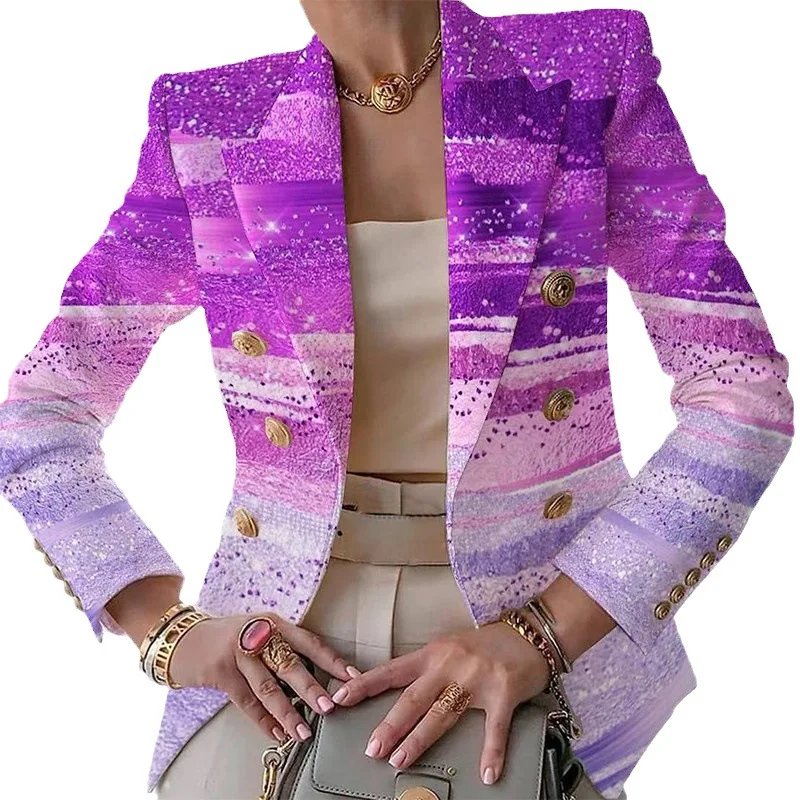 Veste slim imprimée pour femme, vêtements décontractés, petite veste moulante, mode automne et hiver, 2023