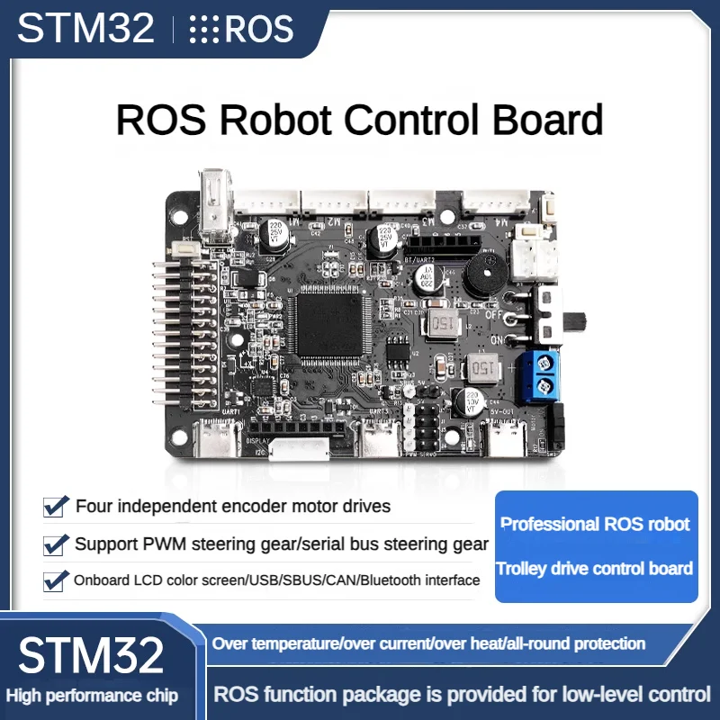 

ROS Robot Control Board with STM32 Supports 4-Channel Encoder Motor and PWM/BUS Servo Control Compatible JETSON or Raspberry Pi