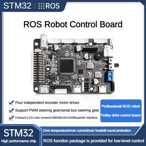 Carte de commande de robot ROS avec STM32, prend en charge le moteur d'encodeur à 4 canaux et le servomoteur PWM/BUS, compatible JETSON ou Raspberry Pi