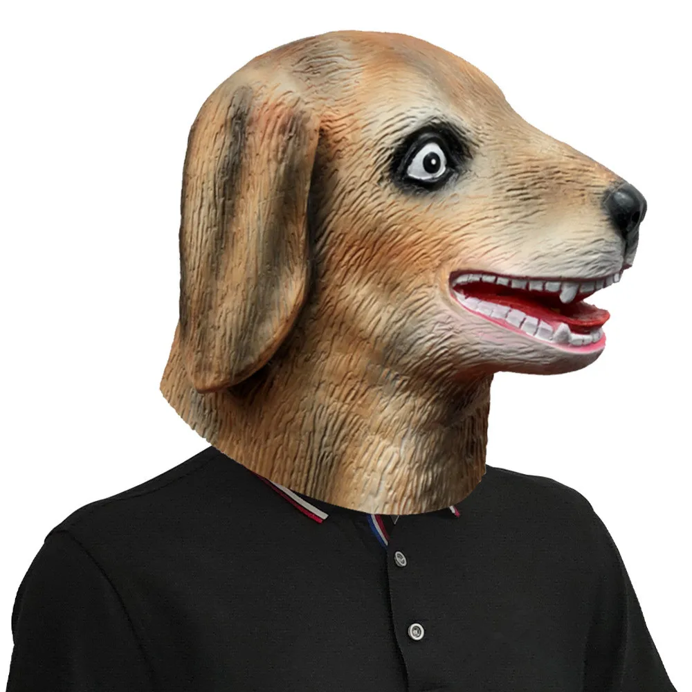 Hundemaske für Erwachsene, Natürliche Latex-Tiermaske für Halloween, Cosplay und Kostümpartys – Detail 3