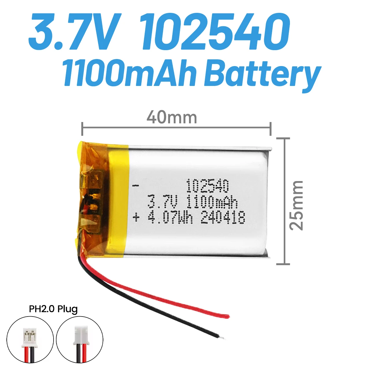 1-20PCS 3.7V 102540 1100mAh Lithium battery Polymer Batteries for Gps Locator Mp3/Mp4 Medical Beauty Equipment Rechargeable Cell