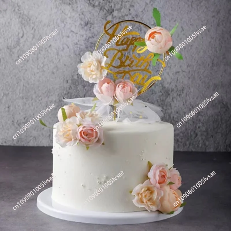 Silicone Cake Model Rose Flowers Simulation Cake 6/8 Inch Man Made Fake Shop Decoration Window Sample Show Model
