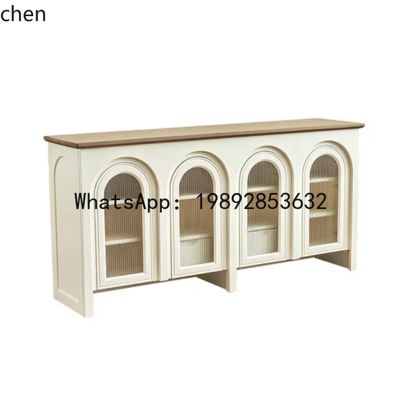 

B-1 Solid Wood Sideboard Simple Arch Wall Storage Cabinet Entryway Cabinet