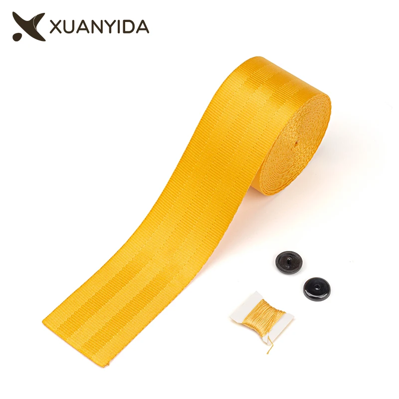 3.6 미터 노란색 자동차 안전 벨트 안전 벨트 웨빙 패브릭 레이싱 카 수정 된 좌석 안전 벨트 하네스 스트랩 도매