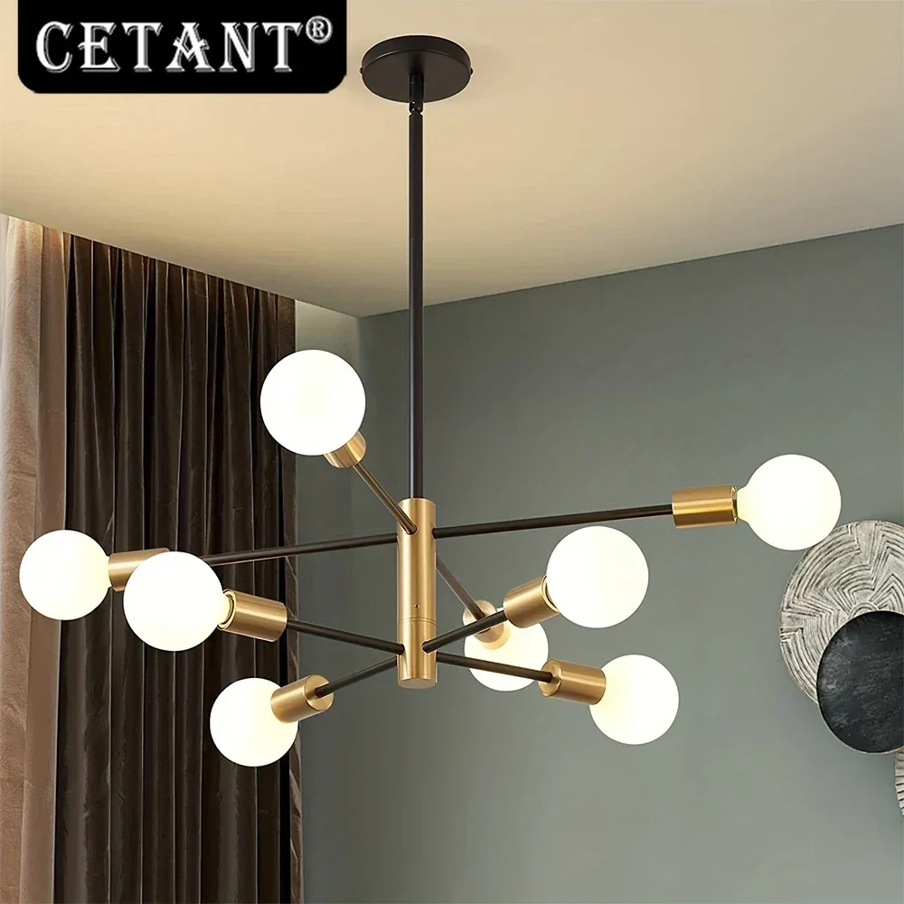 

Modern LED Ceiling Chandelier Iron Black Gold Pendant Lights For Living Room Dining Bedroom Hotel Lobby Indoor Decoration Lamps