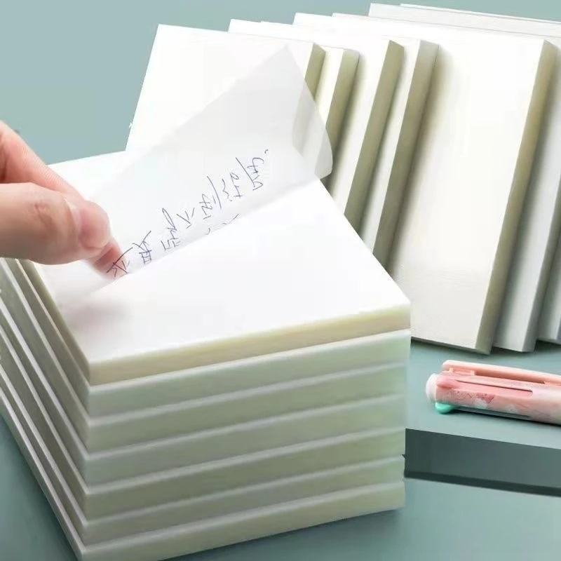 Waterproof PET Sticky Notes Transparent Creative Korean Ins Style Memo Pads for Study Office School Supplies