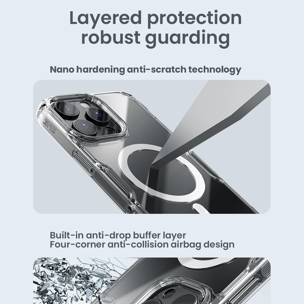 Nillkin For iPhone 16 Pro Max / 16 Pro Magnetic Case Nature TPU Pro Soft Adapt Magsafe Charging Phone Back Cover Protection