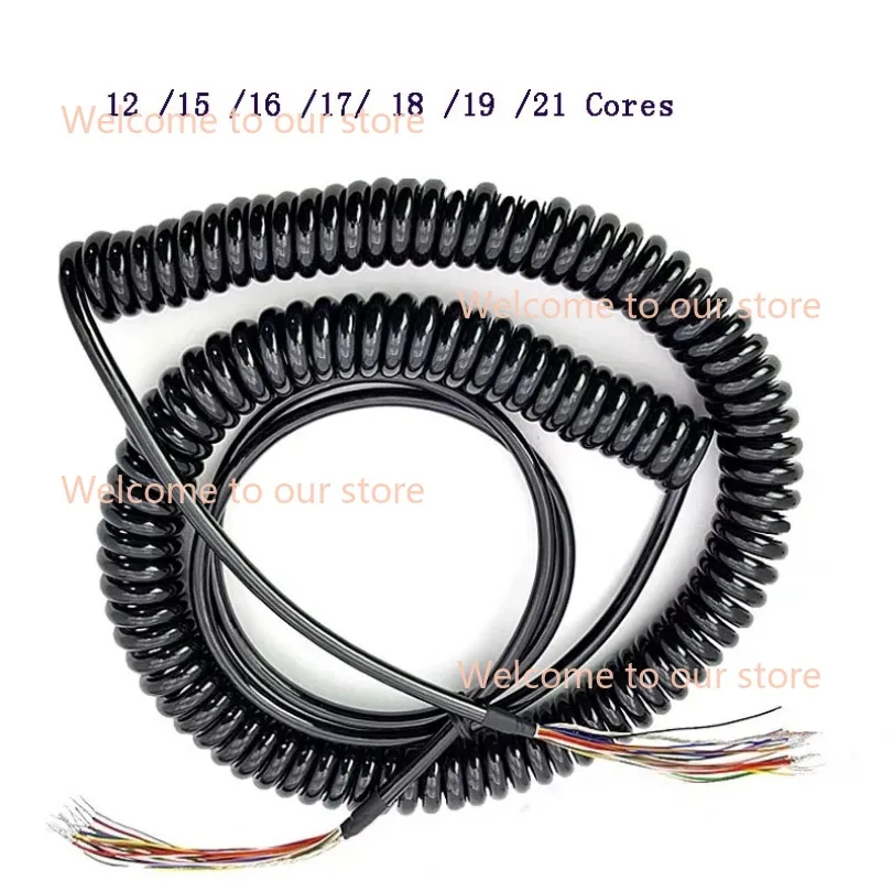 Wholesale 12-21 Cores Spring Spiral Cable Coiled Cable for CNC Handheld Encoder Manual Pulse Generator MPG