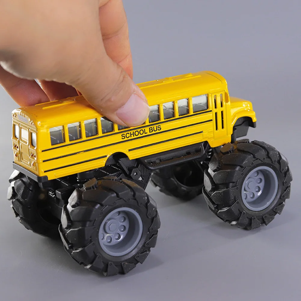 Monster School Bus Die Cast Metal Model Pullback Action Toy Monster Truck Big Wheels Play Vehicle Gifts for Kids Boys