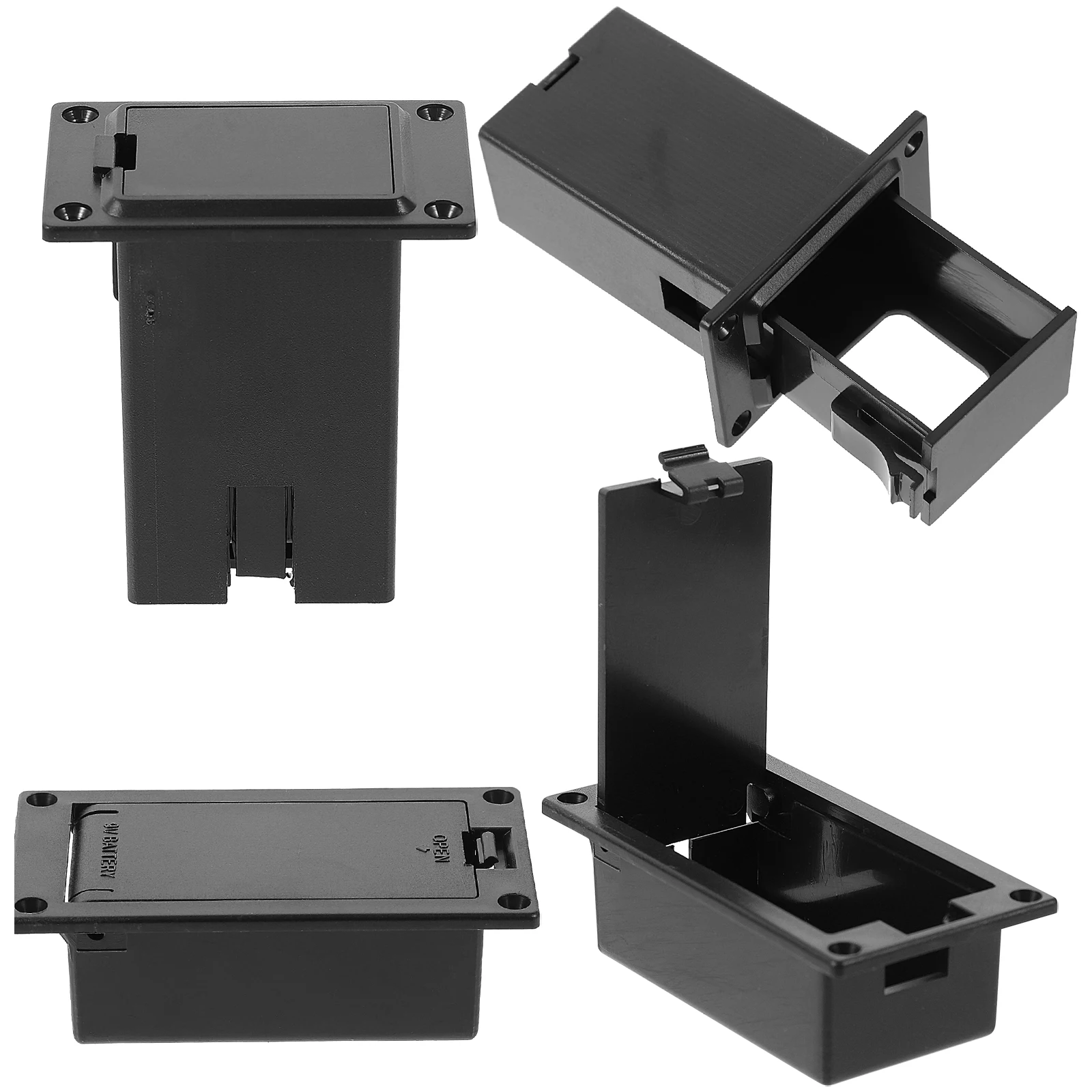 

4 Pcs Case Pickup Guitar Acoustic Parts Holder with Wire Compartment Black