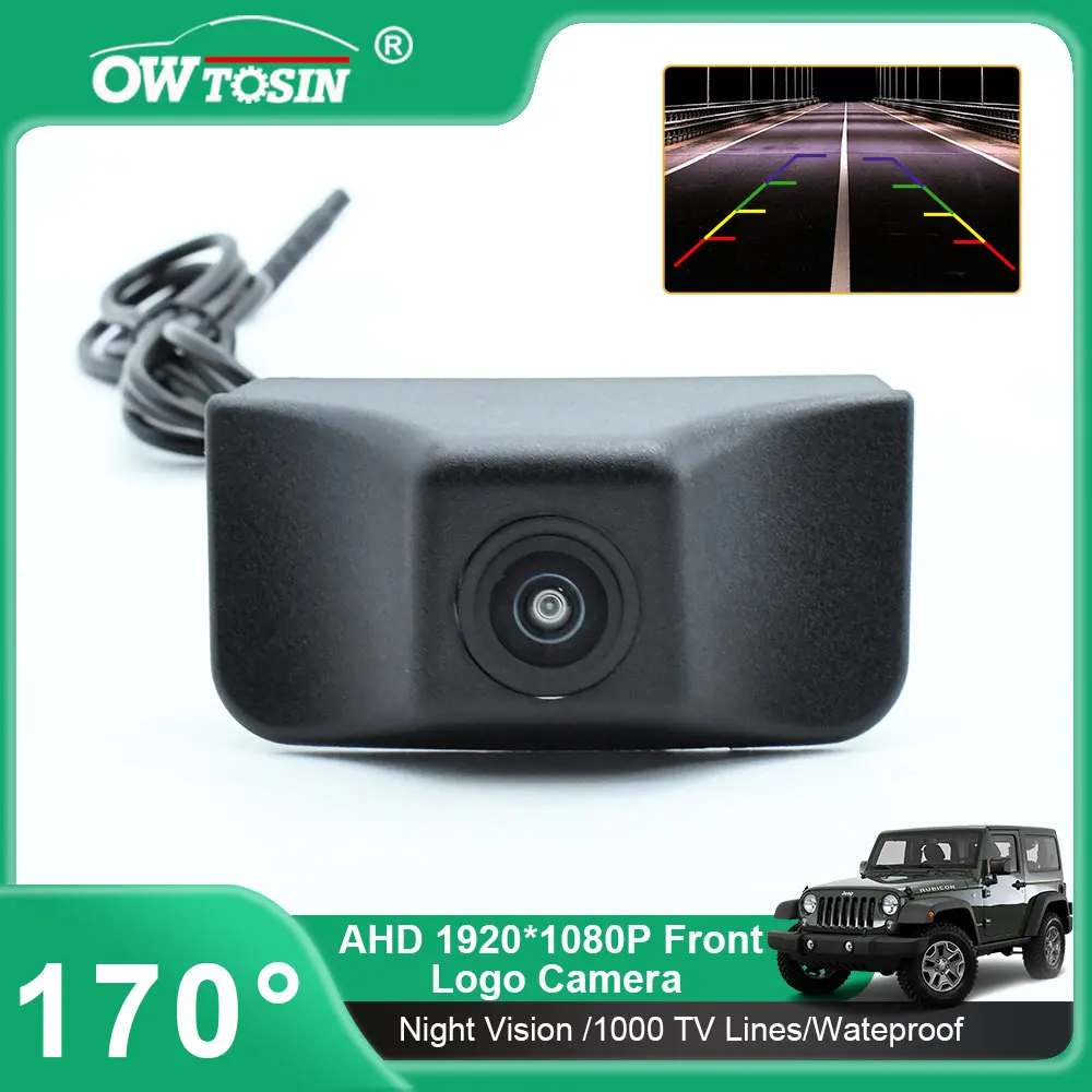 Dla Jeep Grand Cherokee WK2 WK KL 2011 2012 2013 2014 ~ 2023 Przednia kamera z logo Obiektyw typu rybie oko AHD 1080P Kamera samochodowa do parkowania pojazdu