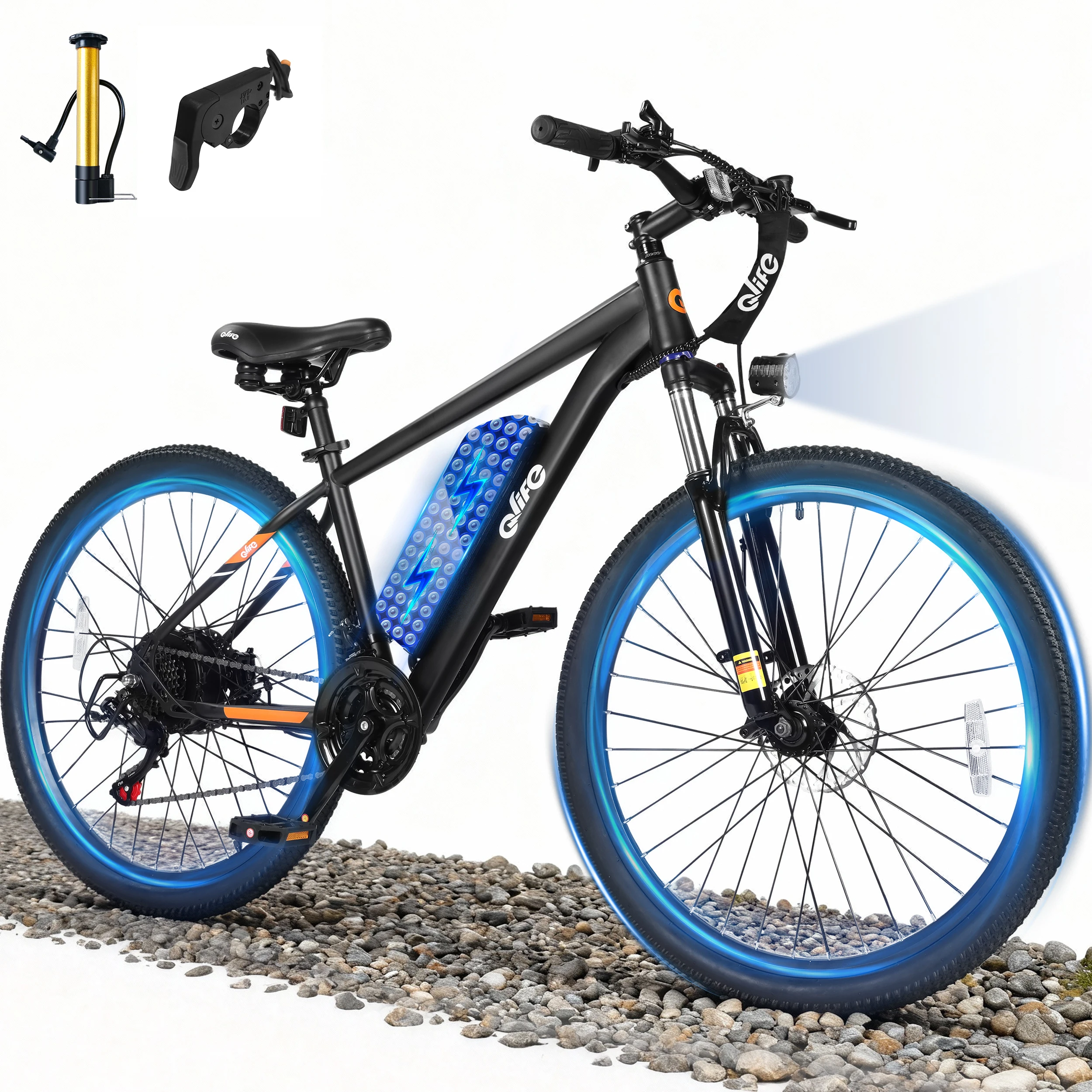 Qlife Race Electric Bike for Adults, Peak 1000W 48V 375Wh Removable Battery,  26