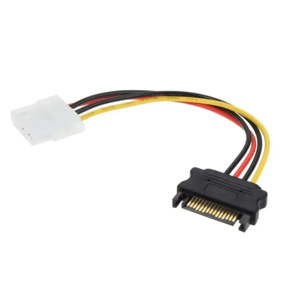 4 Pin Molex IDE to 15 Pin SATA Power Cable Male to Female Reverse Adapter Cord Computer PC HDD Hard Disk Power Supply Cable