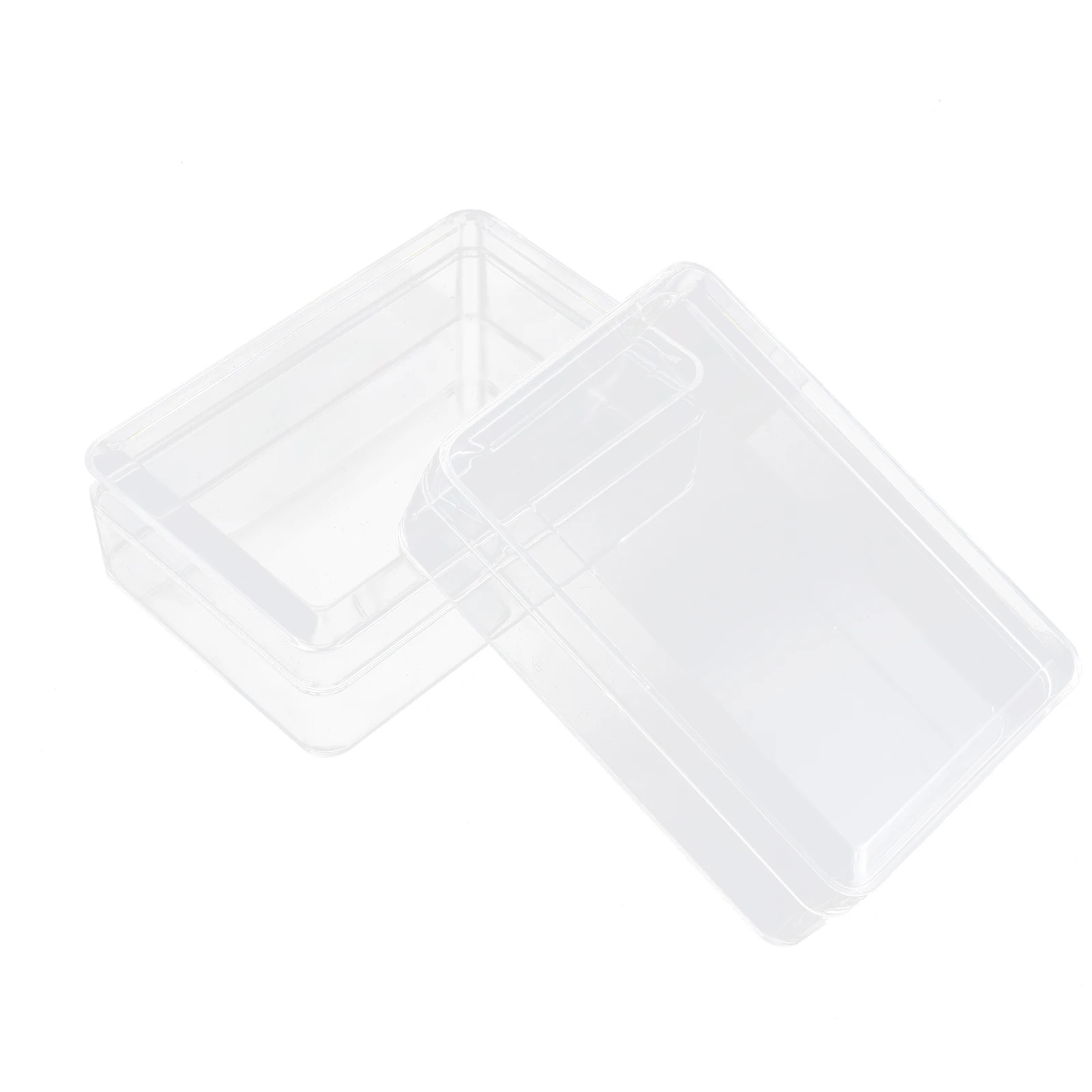 

2pcs Transparent Plastic With Lid Food Storage Boxes For Snacks Candies Dessert Tea Rectangular Clear Packing Case Chocolate