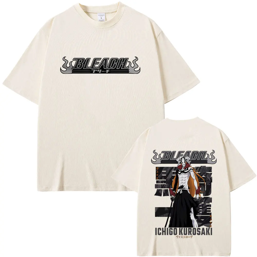 

Anime Bleach Kurosaki Ichigo Graphic T Shirts Men Women Manga Casual Crewneck T-shirt Summer Men's Oversized Tshirt Streetwear