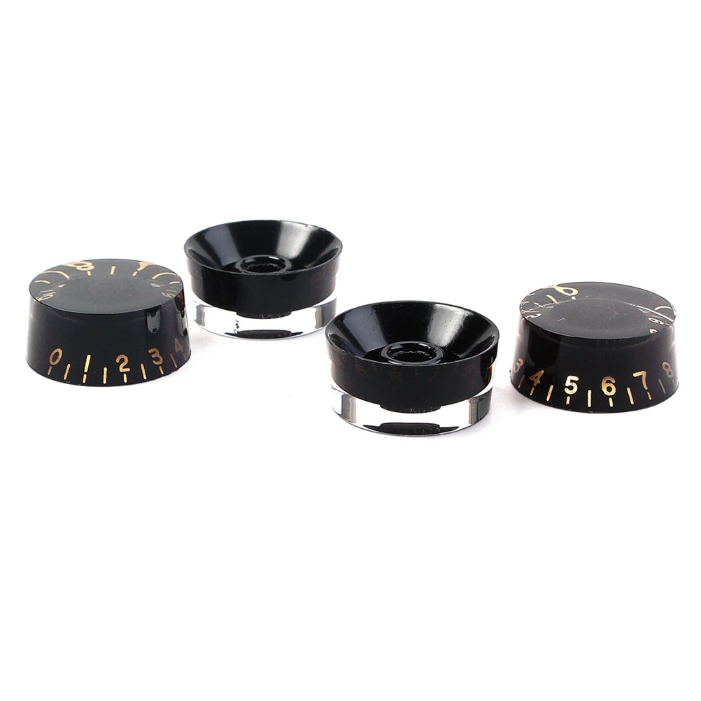 

4 PCS/ Set Guitar Knobs Volume Tone Control Knobs Rotary Knobs for Style Electric Guitar Parts Replacement (Black)