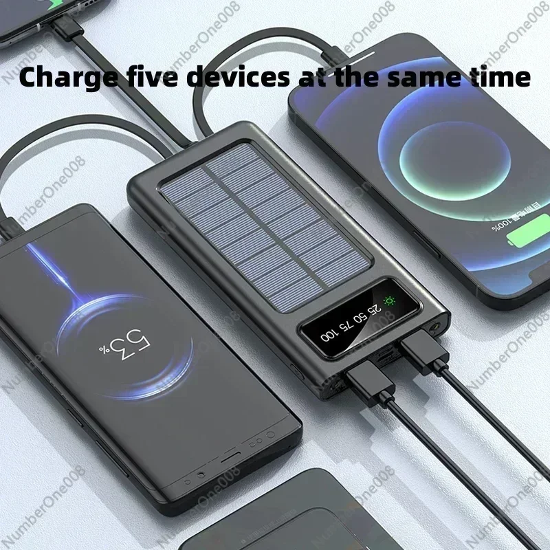 Ultra-Large Capacity Power Bank Solar Charging Power Bank Comes With Four Wires Suitable For phone