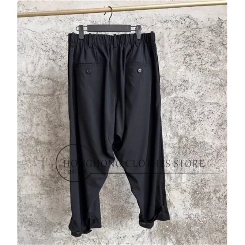 2026 Japanese-style original design straight-fit casual pants. Multi-button adjustable large-sized custom-made casual pants.