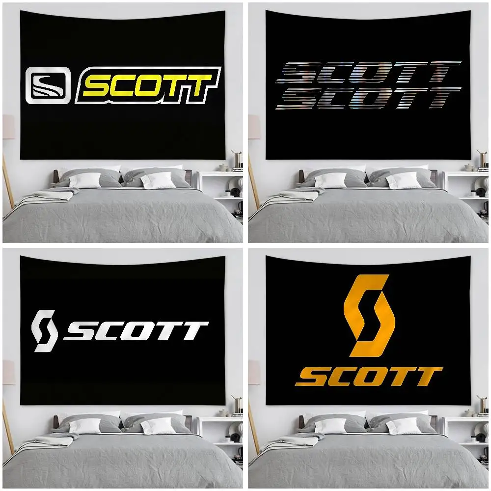 S-Scott Bike logo Hippie Wall Hanging Tapestries Bohemian Wall Tapestries Mandala INS Home Decor