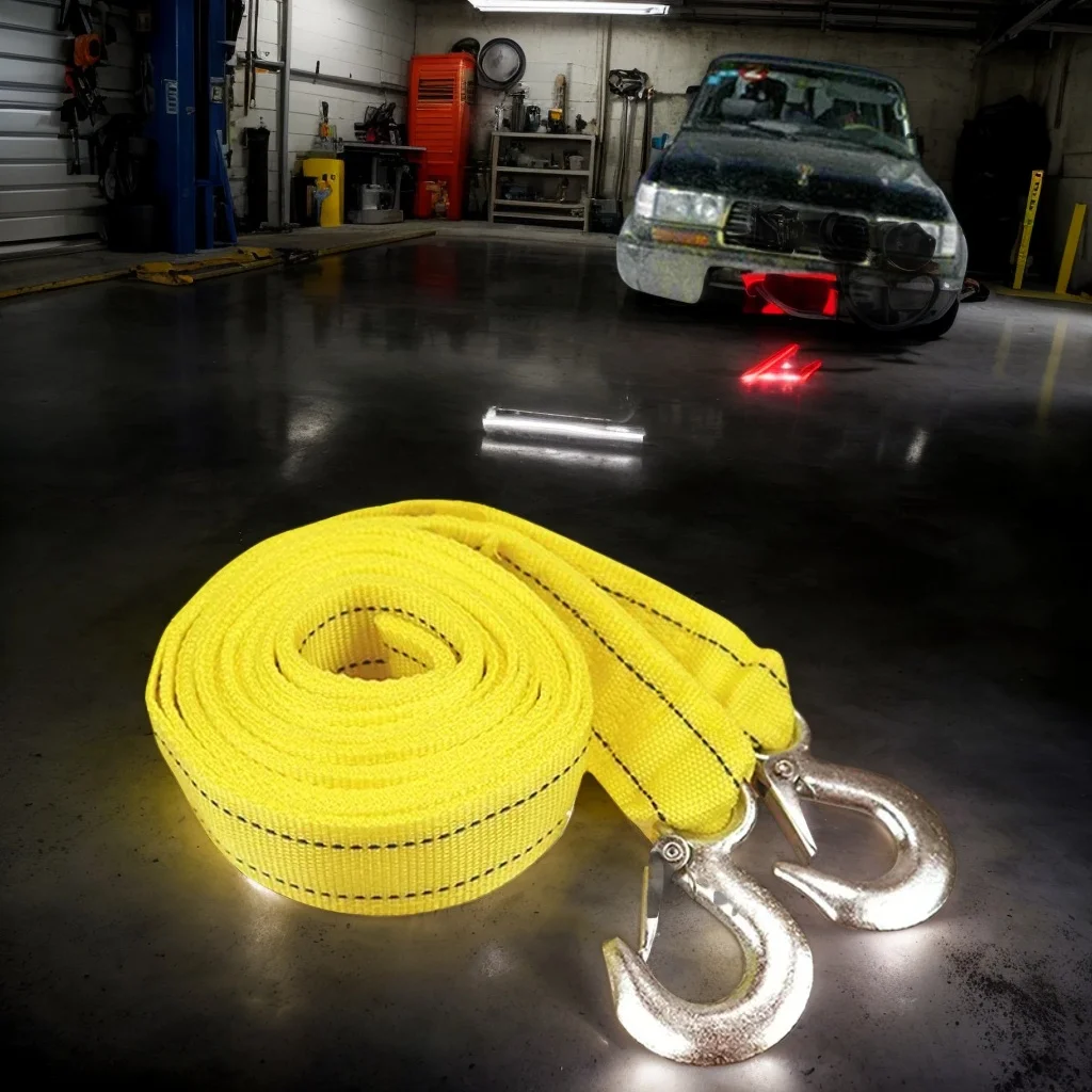 

4M 5 Ton Heavy Duty Car Tow Strap with Hooks for Road Recovery of Audi Benz Buick Skoda Mazda Ford Toyota BMW