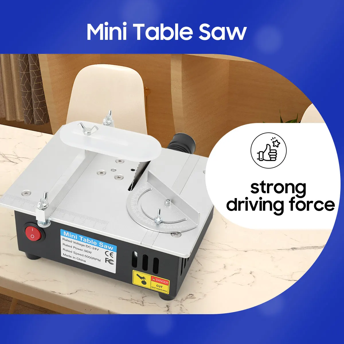 Mini-Multifunktions-Desktop-Tischkreissäge, elektrische Tischkreissägen, tragbar, 96 W, für Heimwerker, Hobby, Modell, Handwerk, Schneidwerkzeug – Detail 7