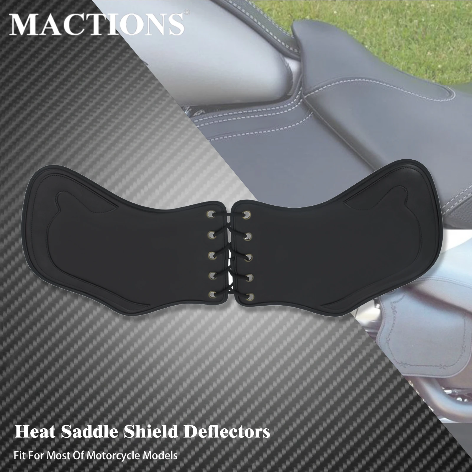 

Motorcycle Black Leather Heat Saddle Shield Deflectors Protector For Harley Touring Street Glide Softail Sportster XL 883 Dyna