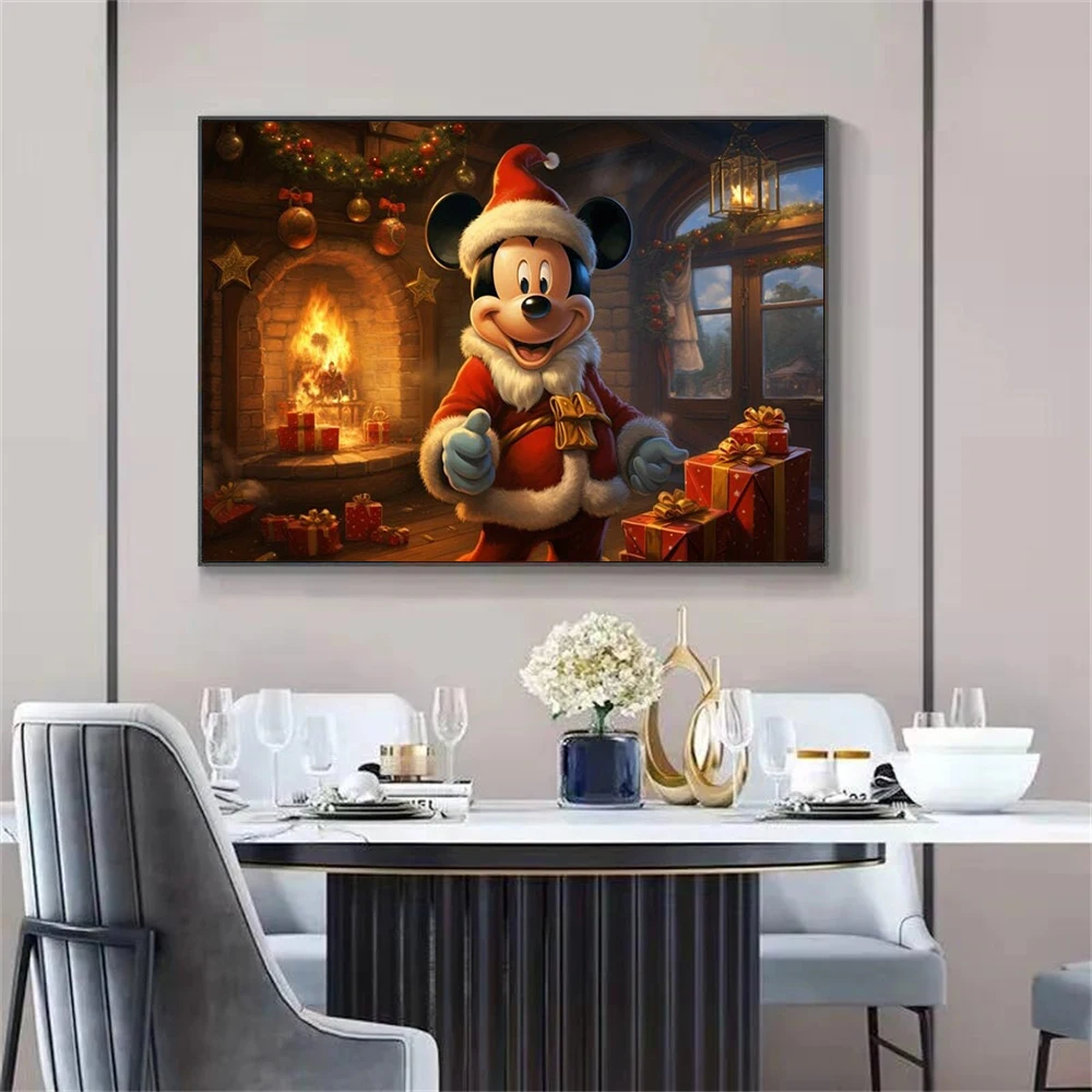 

Pop Disney Mickey Three Sets Of Posters Wall Art Christmas Canvas Poster Decorate Living Room Kids Room Christmas Decor Gift