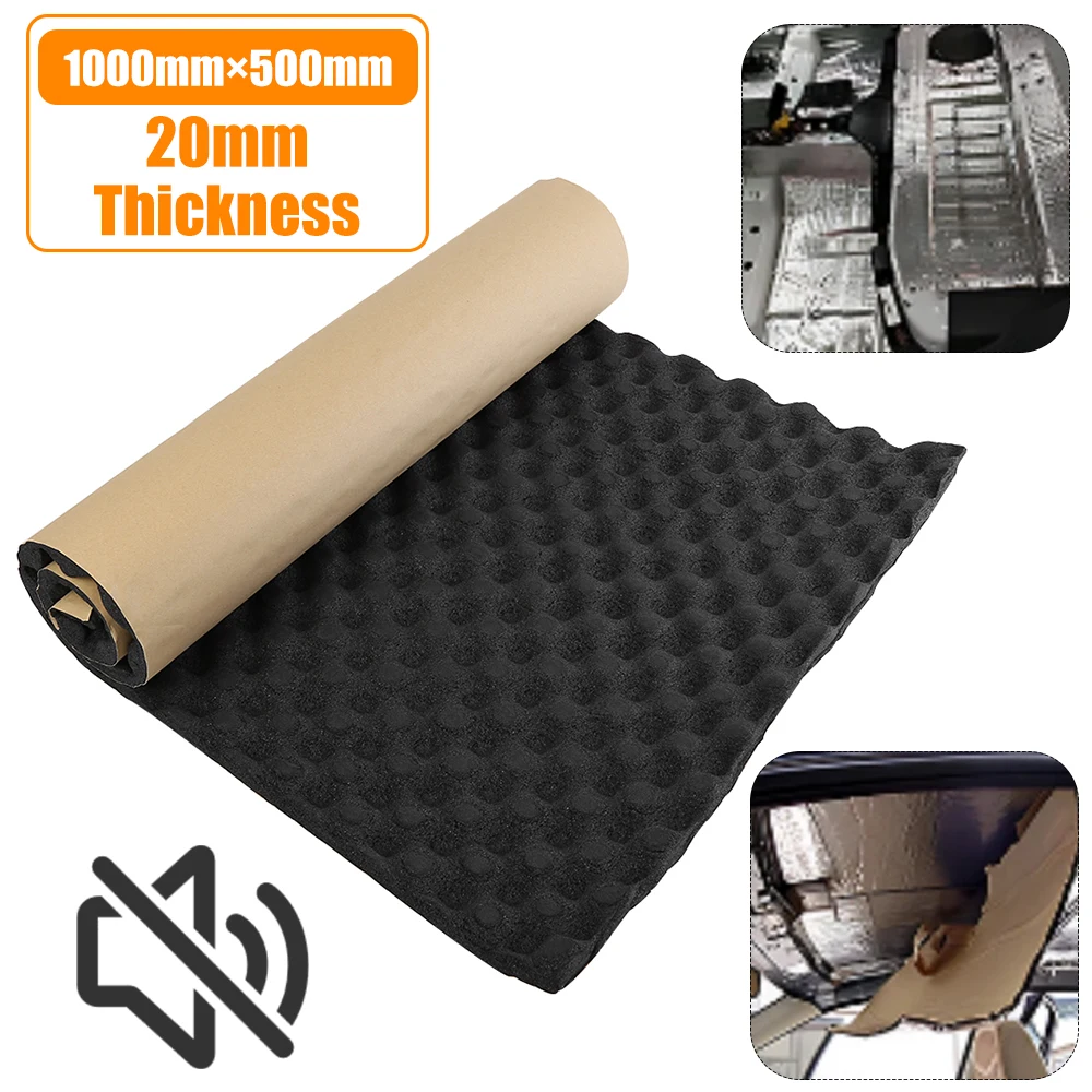 1000*500mm 20mm automatische schall dichte Isolier matte praktische geräusch dämpfende Subwoofer matte schall dämpfendes Autozubehör