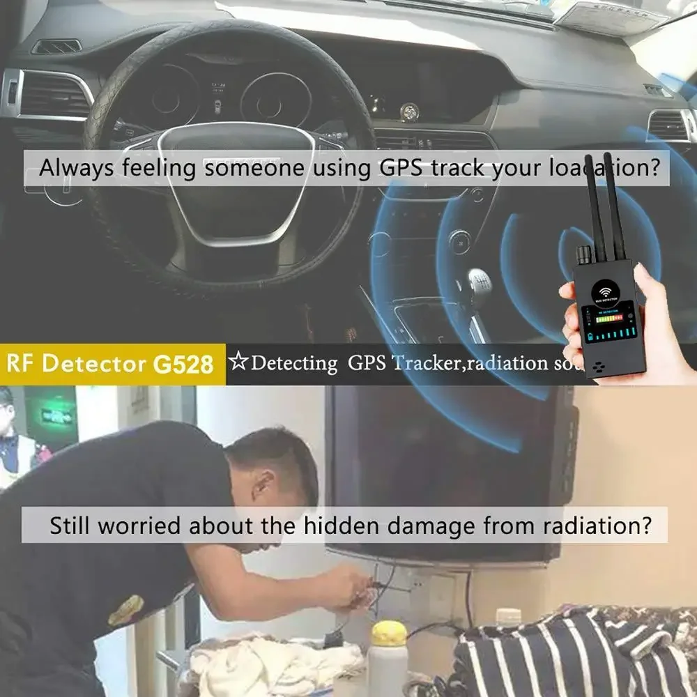 G528B Wireless RF Signal Detector Bug Anti-Spy Hidden Camera Detect GPS Finder GSM Radio Audio Anti-Eavesdropping Device Scanner