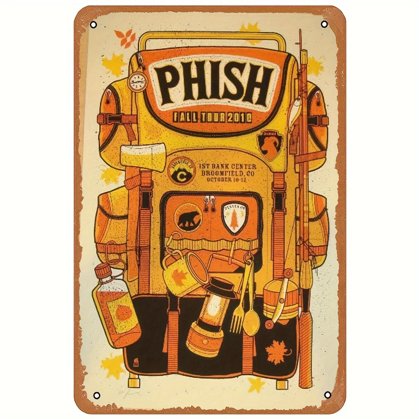 2024 Phish - Broomfield Silkscreen Concert Poster Metal Tin Sign Vintage Plaque for Home Coffee Bar Wall Decor Inches Decoration