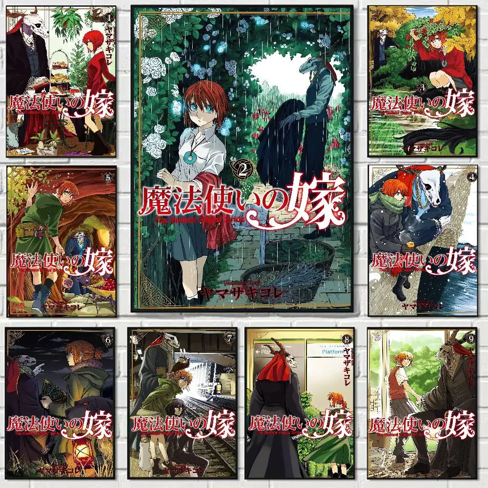Comic The Ancient Magus' Bride Anime Poster Wall Art For Home Bar Cafe Movie Theater Decor DIY Vintage Print For Un