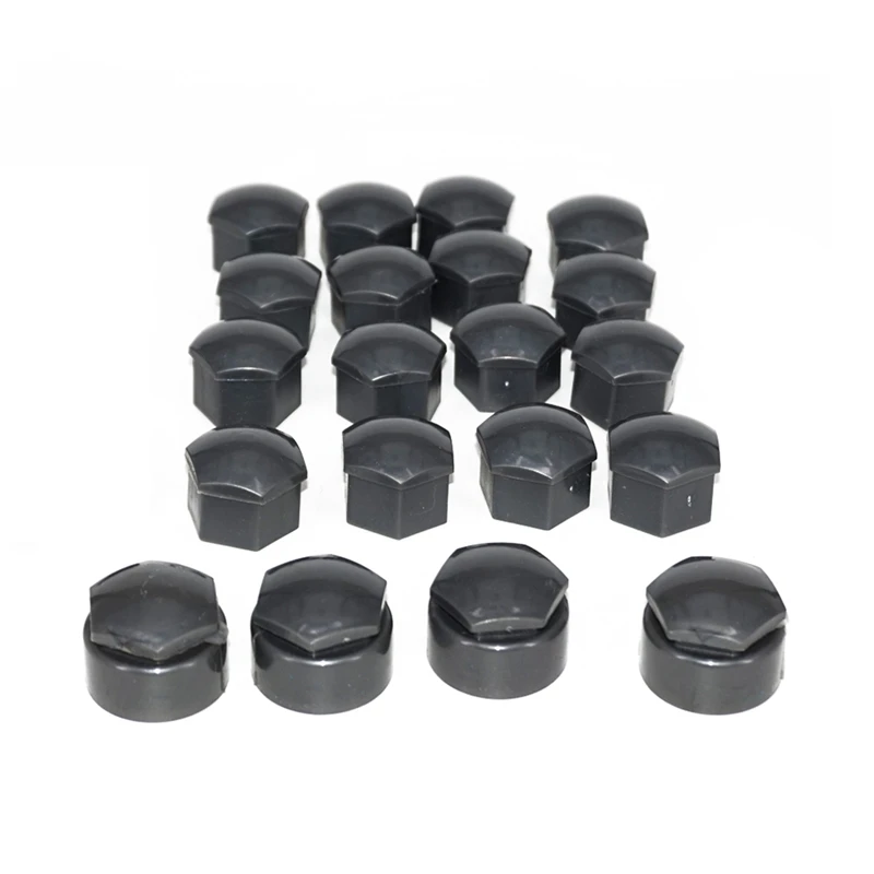 16Pcs 17Mm Wheel Lug Nut Center Cover Caps + 4Pcs 25Mm Circle Bolt Locking Types Caps For - Skoda Seat