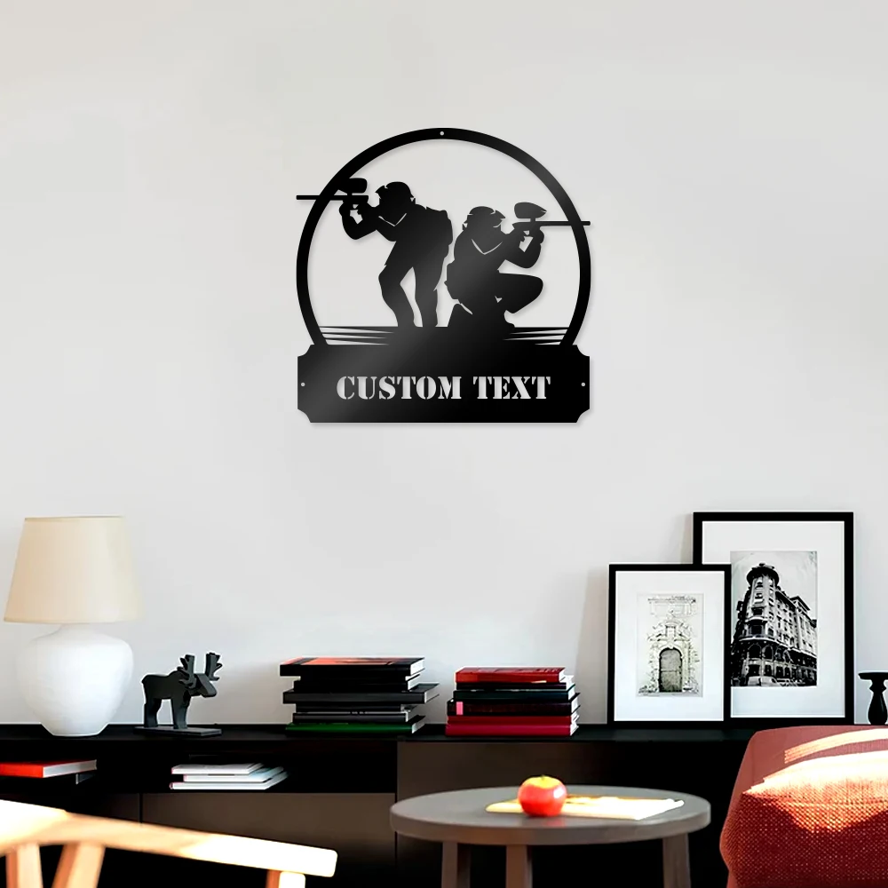 

1pc paintball CS funny Customized Name Metal Wall Signs Metal Wall Plaque For Wall Decor