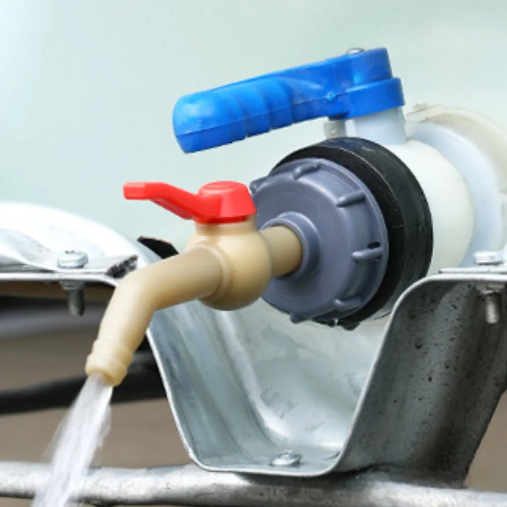 Plastic Faucet Accessories Kit for 1000L Rainwater Tanks Includes Two Connectors Gaskets Covers and Tapes for Easy Setup
