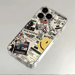 Fashion Graffiti Newspaper Label Phone Case For Samsung S24 S23 S22 S21 S20 S10 FE Note20 Note10 Plus Ultra Lite 5G  Soft TPU