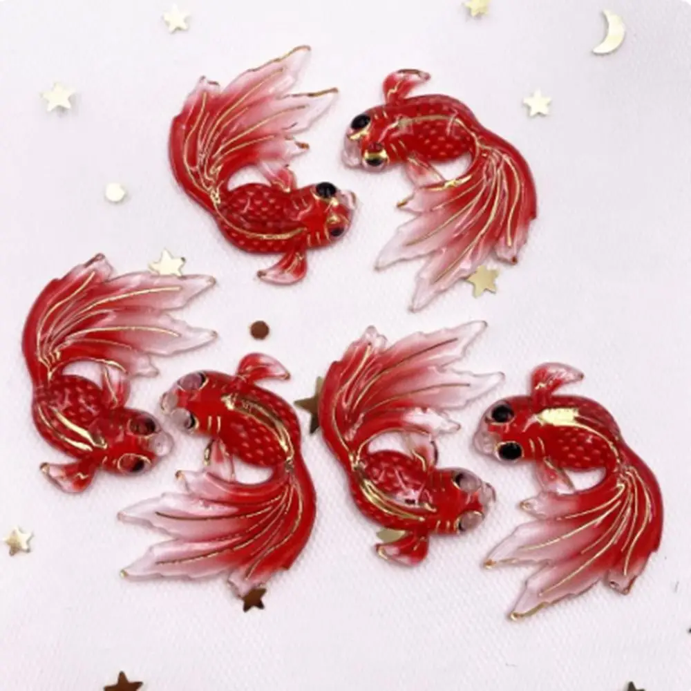 8Pcs/set Simulation Goldfish DIY Goldfish Miniatures Handmade Resin Goldfish Micro-landscape Colorful Cute Garden