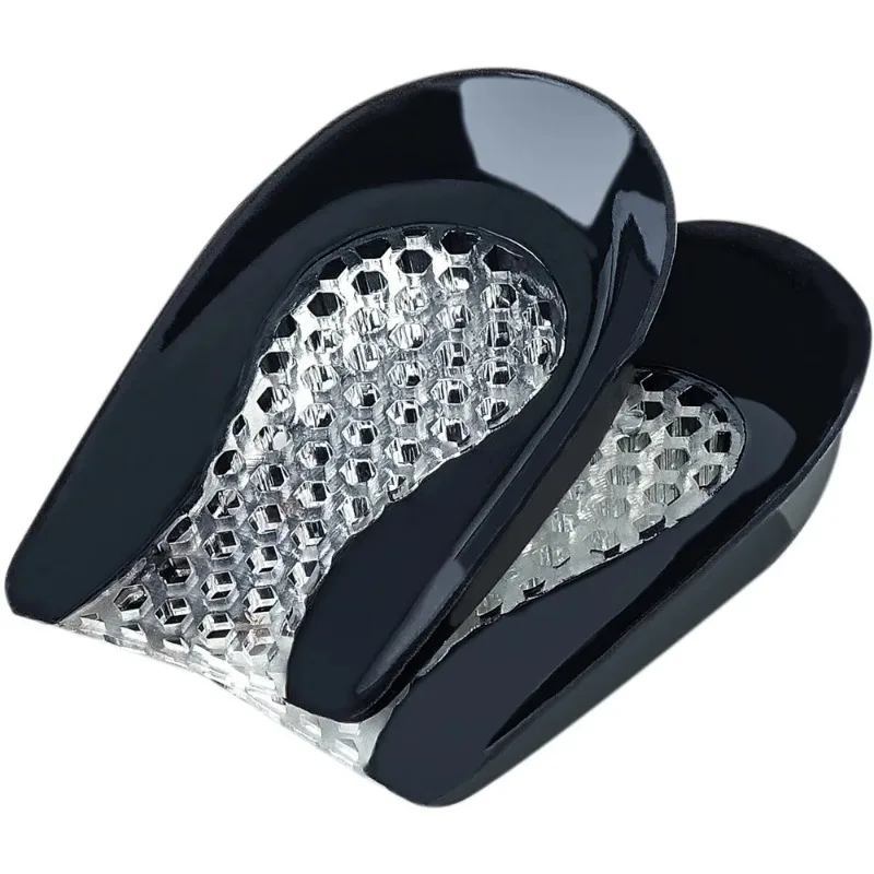 Silicone Gel Heel Cup Cushion Pads, Shock Absorbing Height Increase Inserts, Comfort Foot Care Shoe Insoles