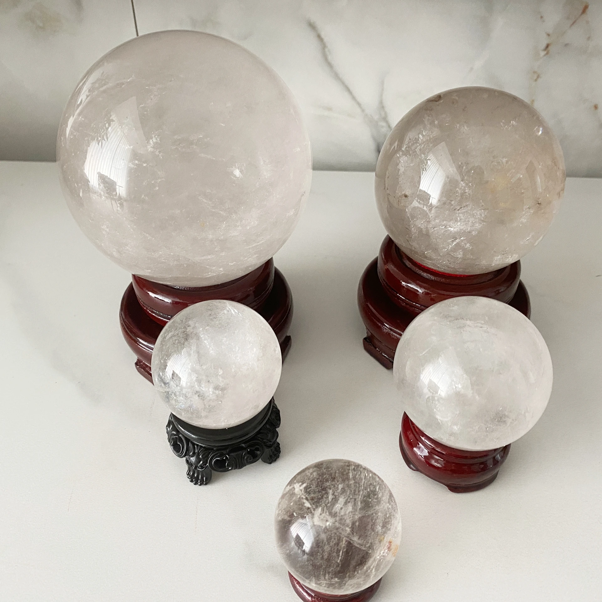 Boule de Quartz transparente en cristal naturel, sphère minérale blanche, pierres de guérison, méditation, sorcellerie, Divination, décoration esthétique pour la maison, 1 pièce