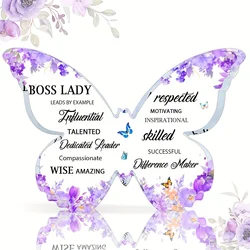 Boss Lady Gifts for Women, Boss Birthday Gifts for Women, Purple Office Desk Decoration Accessories,