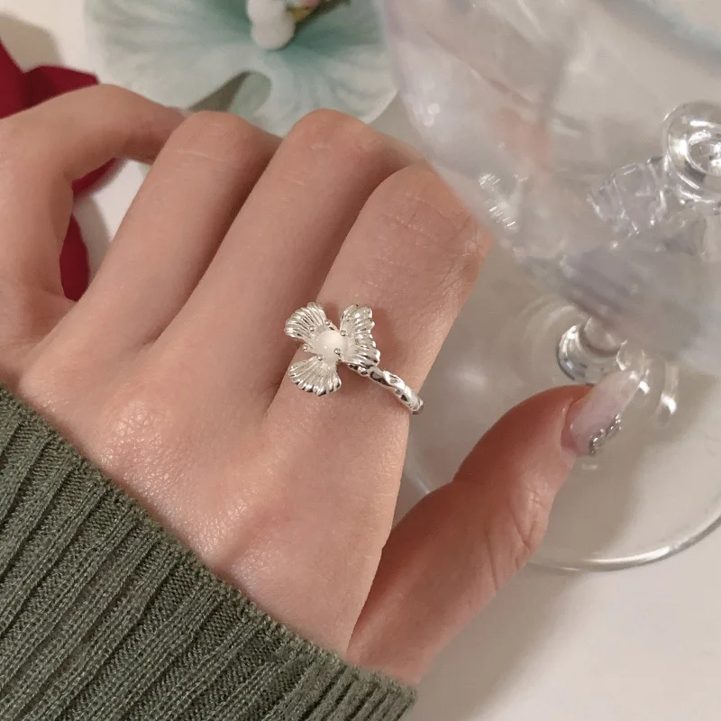 925 Sterling Silber Liebesherz Ausgehöhlter Ring für Frauen und Mädchen, Extrem Feiner Koreanischer Ins-Schmuck, Geschenk, Dropshipping – Detail 36