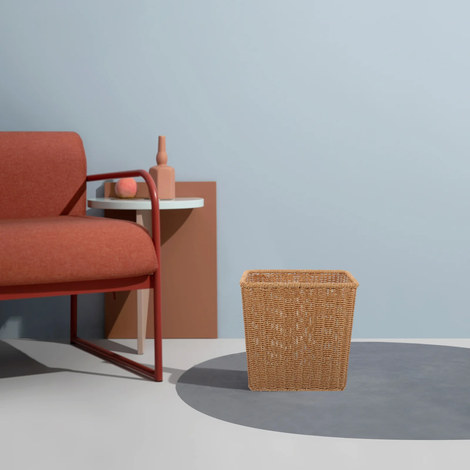 

Rustic Woven Trash Basket For Bedroom Living Room Kitchen Storage Organizer Woven Waste Bin Sundries Holder