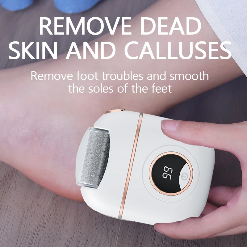 Rechargeable Foot Grinder Water Proof Digital Display Intelligent Pedicure Tool Heel Automatic Foot Rubbing Dead Skin Remover