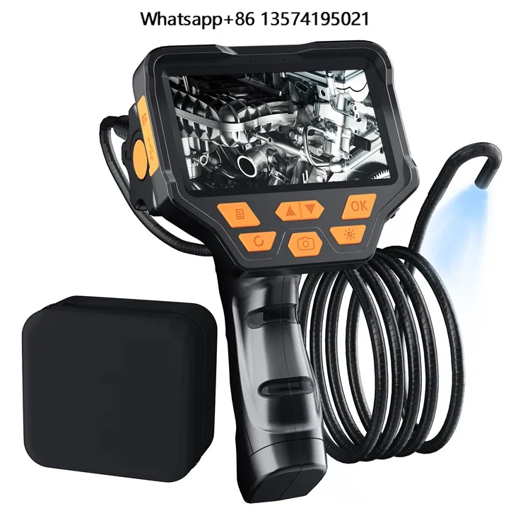 360 Degree Rotation Endoscope  Dual Lens 4.5inch Ips Handheld Inspection Borescope