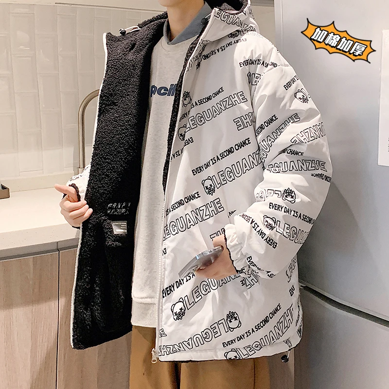 LAPPSTER Winter Fleece Hooded Fluffy Jackets Coats 2023 Windbreaker Oversized Y2k Jackets Double-sided Korean Streetwear Parkas