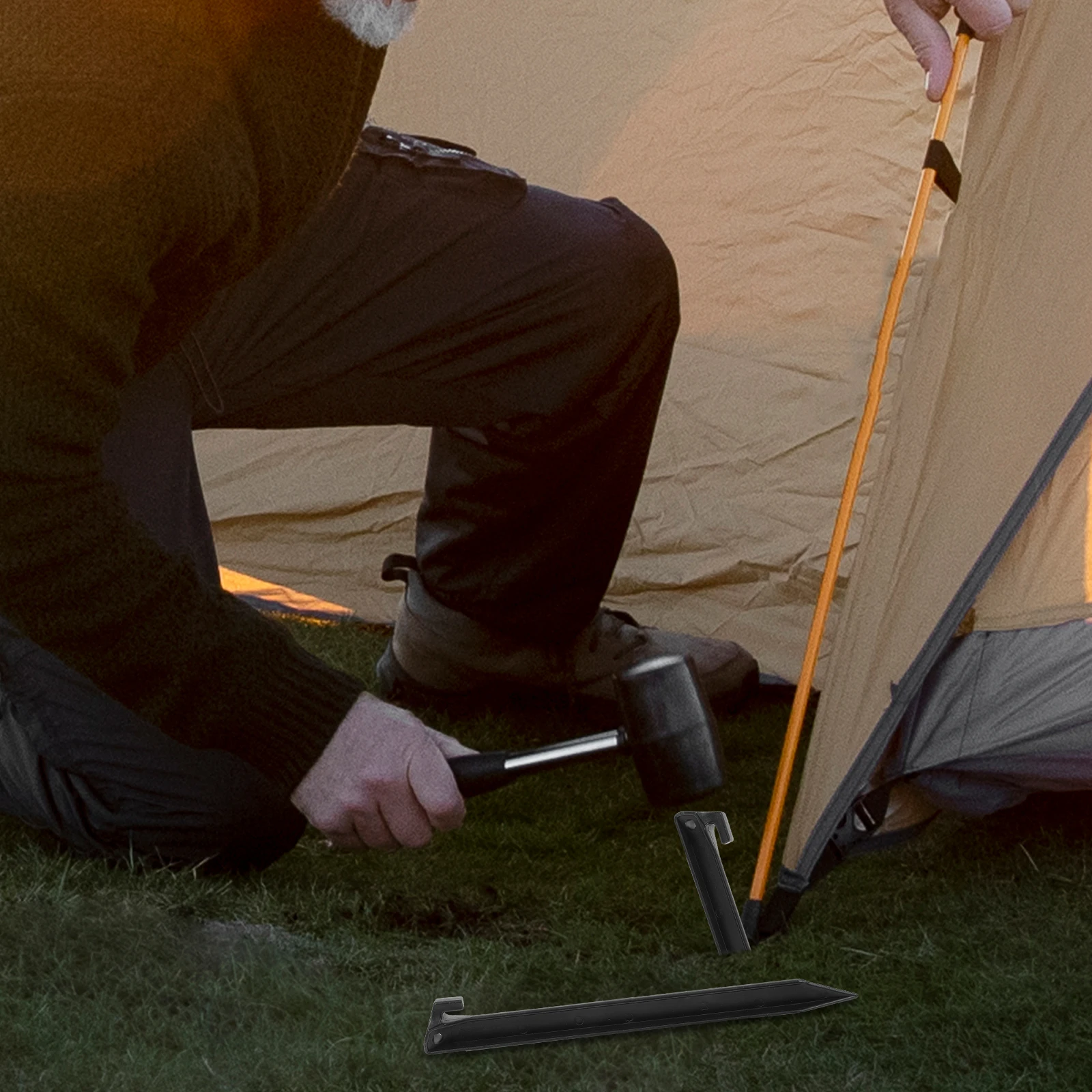 

10pcs Tent Pegs Outdoor Heavy Duty Plastic Stakes Camping Sand Lawn Tarp Reusable Pegs For Grass Beach Ice Ground Lightweight